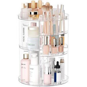 Rotating Makeup Organizer, DIY 8 Adjustable Layers Spinning Skincare Organizer